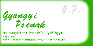 gyongyi psenak business card